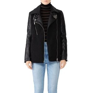 Slate & Willow Leather and Sherpa Moto Jacket